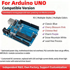 Compatible with Arduino Uno R3 Development Board ATmega328P Microcontroller Module Main Control Board Multicolor USB-B Cable