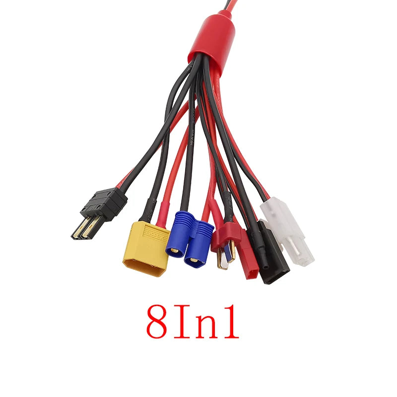 8 in1 / 19 in1 XT60 Female / 4mm Banana Plug to TRX EC3 JST DC Plugs etc Wire Splitter RC Lipo Battery Charging Connectors