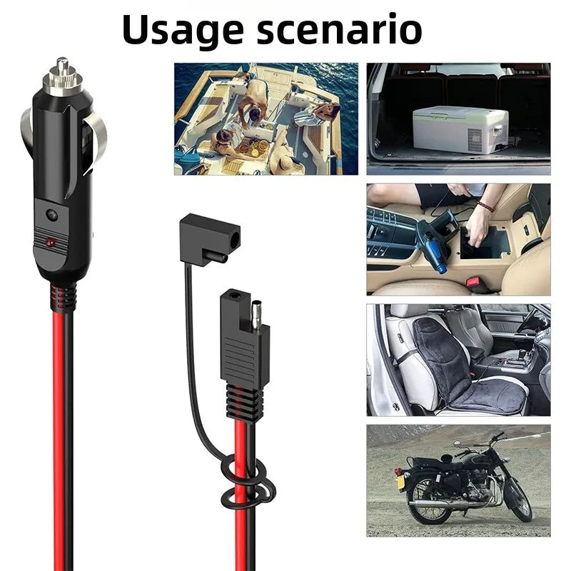 12AWG Car Cigarette Lighter Plug Cable, American Extension Cable To Sae Cable, SAE Cable Power Cord