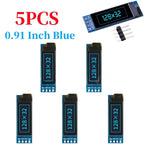 XZG 1-20PCS 0.91 Inch 128x32 IIC I2C  White /Blue OLED LCD Display DIY Module SSD1306 Driver IC DC 3.3V 5V for arduino