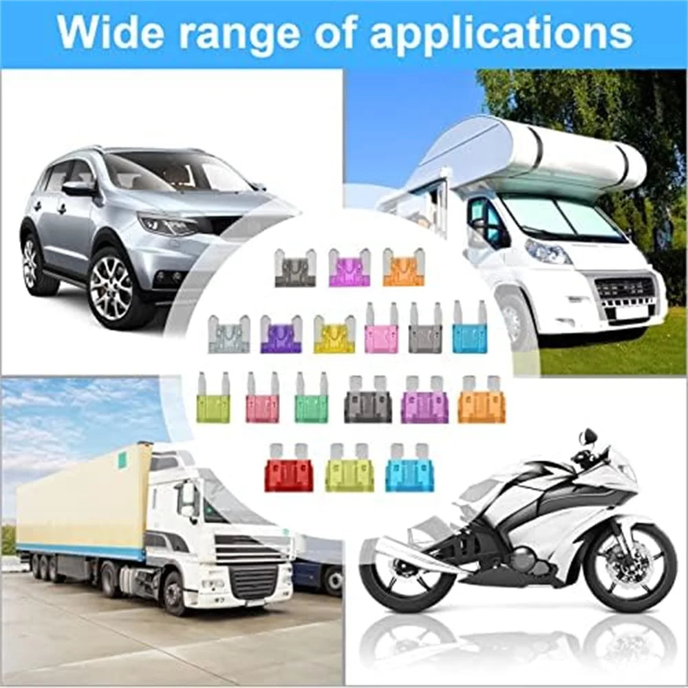 300pcs Of Car Blade Fuse Assortment Kit,160 Mini Blade Fuses, 50 Micro Fuse, 90 Standard Automatic Fuses For Cars RVs trucks mot