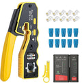 RJ45 crimping tool kit Ethernet crimper and tester for Cat5e Cat6 Cat6a 8P8C modular connectors