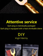 YYTCG Gold plated Banana Plug Connectors, Speaker plugs, audio screws, fork connectors, U and Y 1pcs/4pcs