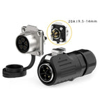 EW-LP24 Solderless Power Aviation Connector Waterproof Adapter Screw Lock Charger M24 2 3 4 5 Pin Male Plug Female Socket IP68