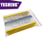 300/600PCS/Set 30 Kinds 1/4W Resistance 1% Metal Film Resistor Pack Assorted KIT Set1K 10K 100K 220ohm 1M Resistors