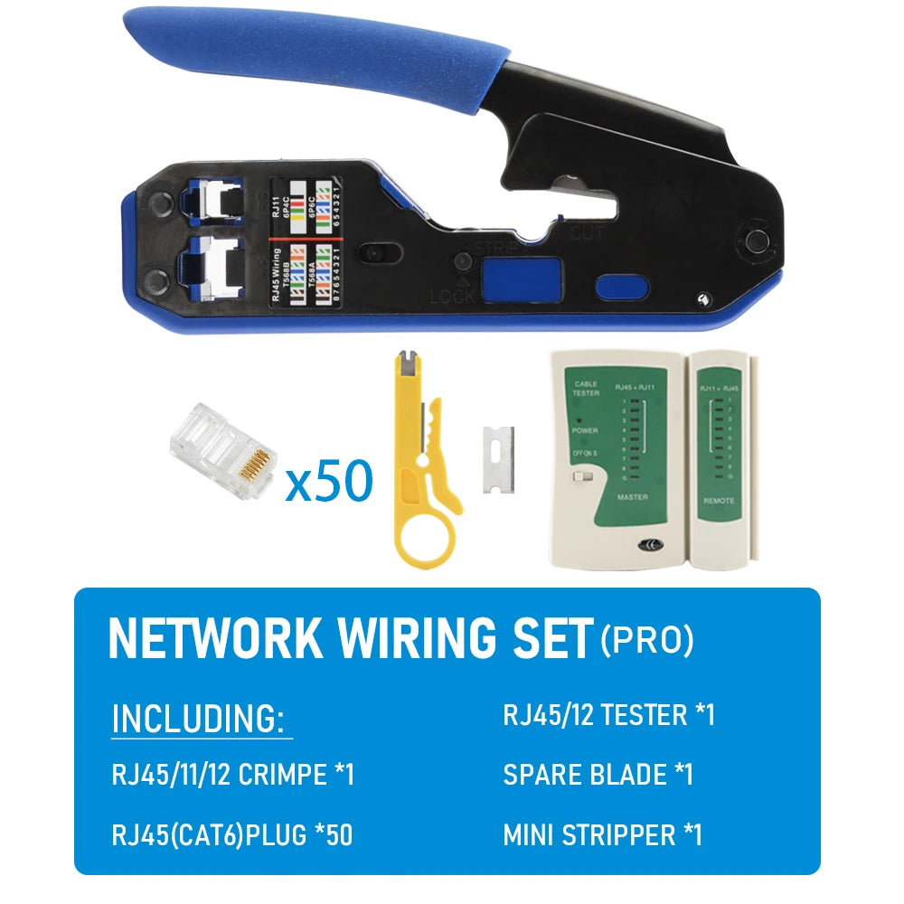RJ45 Crimping Tools Pliers Network Cable Crimper Wire Stripper Cutter Ethernet Clip Tongs RJ45 RJ12 RJ11 Cat6 Cat5e Cat5