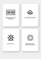 CO2 Carbon Dioxide Detector Sensor CO2 Monitor with Alarm NDIR Infrared Air Quality Meter Sensor Tester for Home Greenhouse