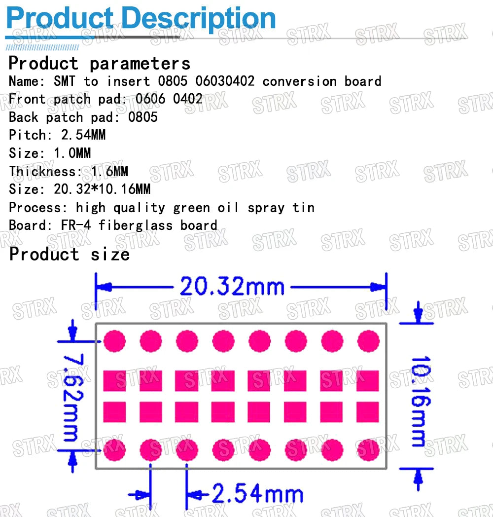 10pcs SMT DIP Adapter Converter 0805 0603 0402 Capacitor Resistor LED Pinboard FR4 PCB Board 2.54mm Pitch SMD SMT Turn To DIP