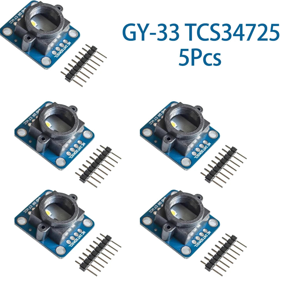 1/5/10Pcs GY-33 TCS34725 Color Recognition Sensor Module Color Detection Light Sensing Module Replacing TCS230 TCS3200