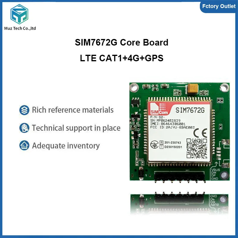 SIM7670G SIM7672G Development Core Board 4G+GNSS LTE CAT1 Module Global Bands Breakout Kit with Antenna Support LTE-FDD/LTE-TDD