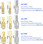 600Pcs 2.8/4.8/6.3mm Male Female Spade Connectors Wire Crimp Terminal Block with Insulating Sleeve Assortment Kit Going