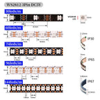 WS2812B WS2815 WS2811 WS2813 5050SMD Addressable LED Strip RGB Full Color Smart Programmable Led Lights Atmosphere Home Decor