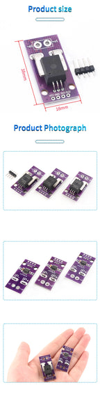 50A -200A Hall Current Sensor Module Linear Analog AC DC 3.3V-5V ACS758 ACS758LCB-050B 100B-PFF-T For Arduino RC Model Connector