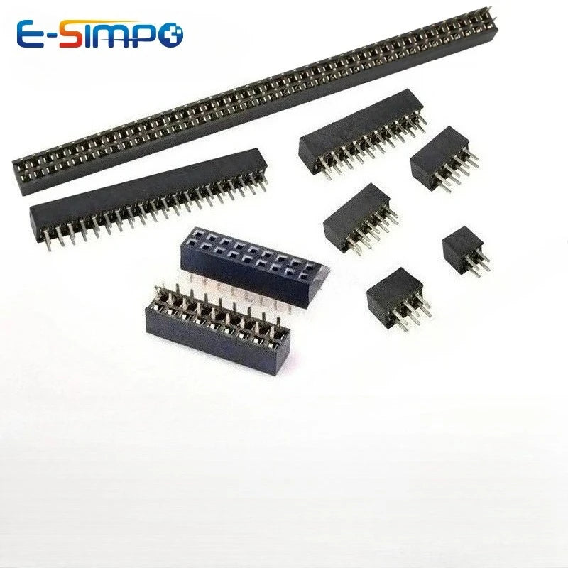 10pcs 2.0mm PH6.35 Straight Female Header Double Row Vertical 2X2/3/4/5/7/8-20/40P PC2.8 1U Gold-plate PCB Pin Socket Connector
