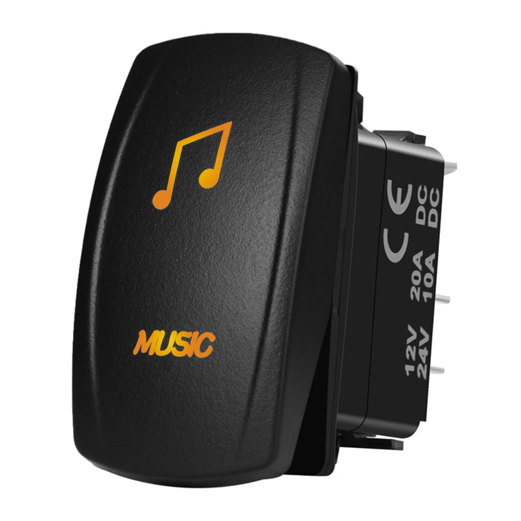 Marine Boat Rocker Switch 12/24V Orange Backlit Anchor Beacon Up Down Button ON OFF/ON OFF ON Momentary Toggle Switch Waterproof