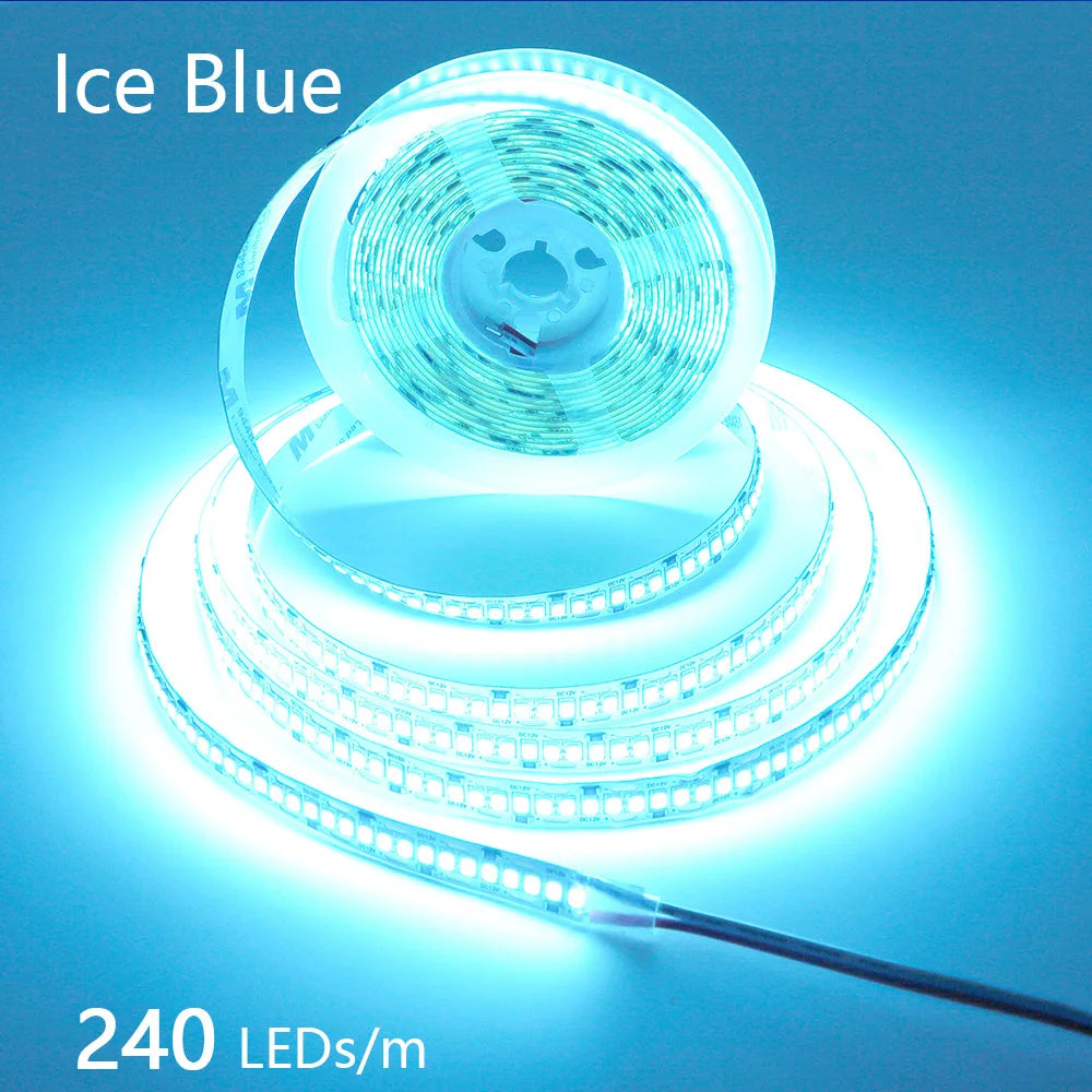 240LEDs/m LED Strip 2835 DC12V 24V Home Light Strip 5M 1200LEDs High Light Red Green Blue Flexible And Cuttable Soft Lamp Bar