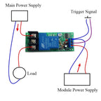 Time Delay Relay Module Triggle Timer Control Switch DC12V 24V High-power 30A  1-10000s Delay Adjustable Turn Off Conduction