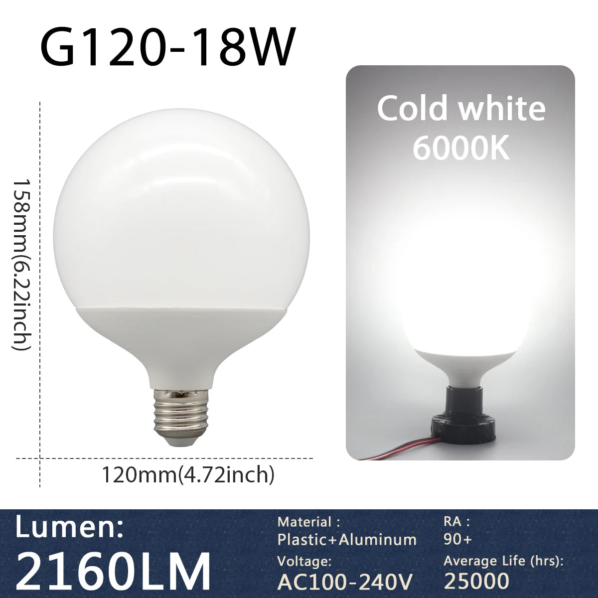 1-5 Pack G80 G95 G125 Globe LED Light Bulbs 10W 12W 18W 40 Watt Equivalent LED Edison Bulbs, Warm White 3000K E27 Base, Milky
