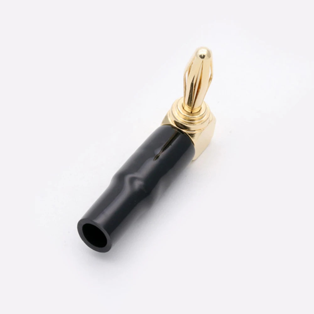 20PCS 4mm L-shaped Right Angle Banana Plug Soft Plastic Shell 90 Degree Banana Connector Red Black for Audio Video Speaker