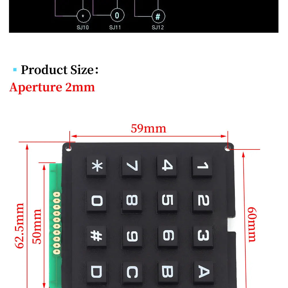 3*4 4*4 Matrix Switch Keyboard Keypad Array Module ABS Plastic Keys 4x4 3x4 12 16 Key Button Membrane Switch DIY Kit forArduino