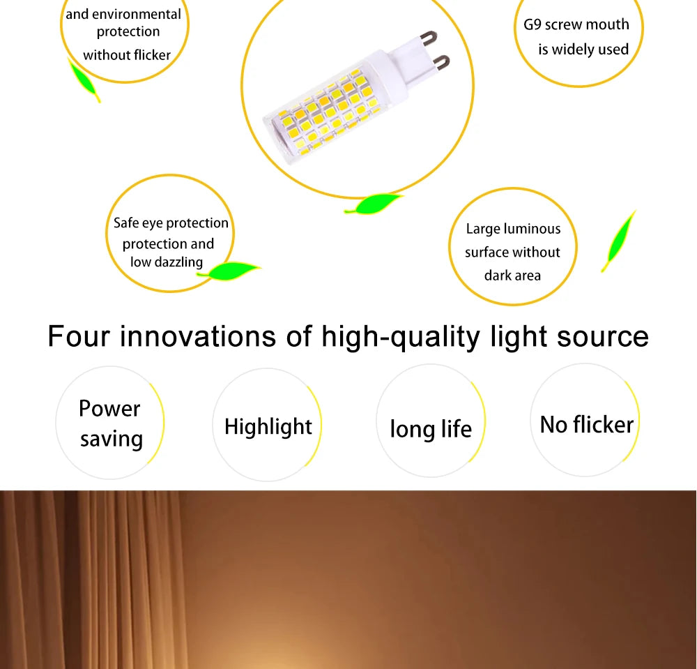 Brightest G9 LED Lamp AC220V 3W 5W 7W Ceramic SMD2835 LED Bulb Warm/Cool White Spotlight Replace Halogen Light Consignment