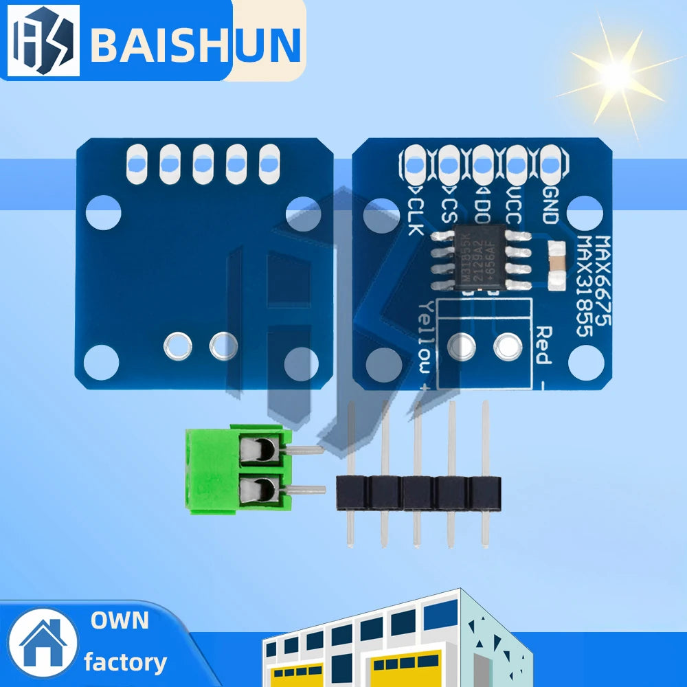 MAX31855 max6675 K-Type Thermocouple Board: 3V-5V Temperature Sensing Breakout Module for Arduino-Compatible