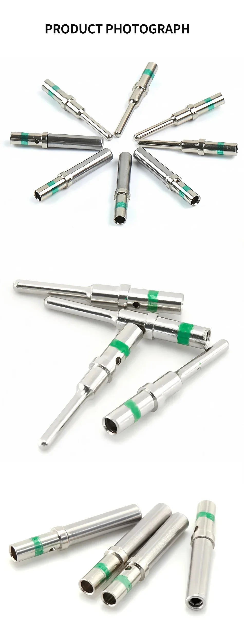 1.5mm Series Pin Contact 0462-201-16141 0460-202-16141 Solid Crimp Terminals – Stainless Steel AWG Male/Female