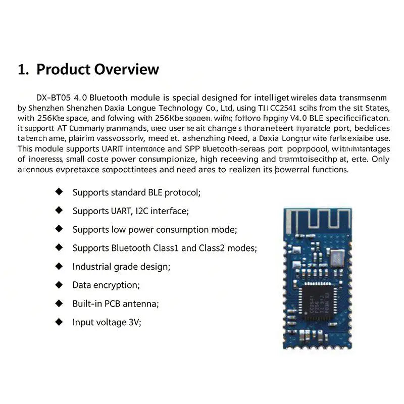 1Pcs BLE 4.0 Bluetooth Module CC2540 UART Serial Port Transceiver High-Speed Data Transfer for Education DIY Project Development