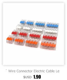 Wire Connector Mini Fast Universal Wiring Electrical Cable Conector LED Lamp Push In Terminal Block 222 SPL-62 SPL-42 Splic