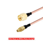 MMCX Male Straight Right Angle 90 Degree to SMA Female Male Flange Panel Mount RG316 Pigtail FPV Antenna Extension Cable for RC