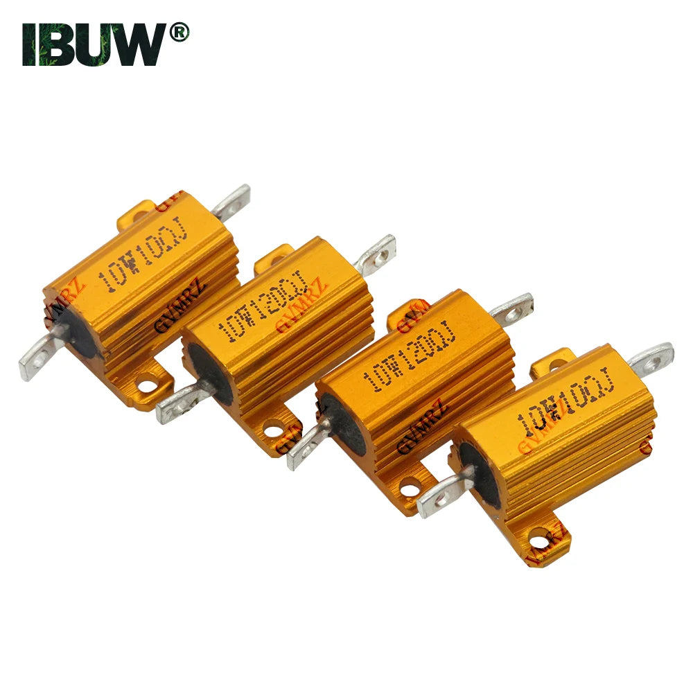 10W Aluminum Housing Wirewound Power Resistor Assorted Resistance Values Electronic Component