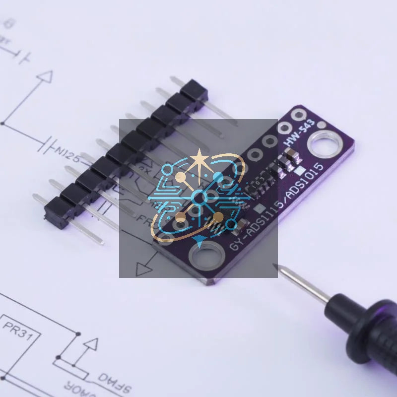 ADS1115 4 Channel 16Bit ADC Board Adjustable Gain High Precision Module for Low Power Consumption Electronic Projects Raspberry
