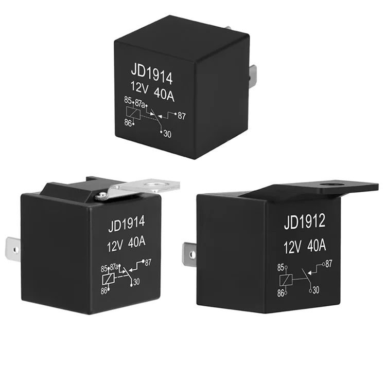 JD1914 40A 12V/24V SPDT Waterproof Car Relay, 4/5 Pin Auto Switch Starter Kit for Car Boat Tractor Truck Motorcycle