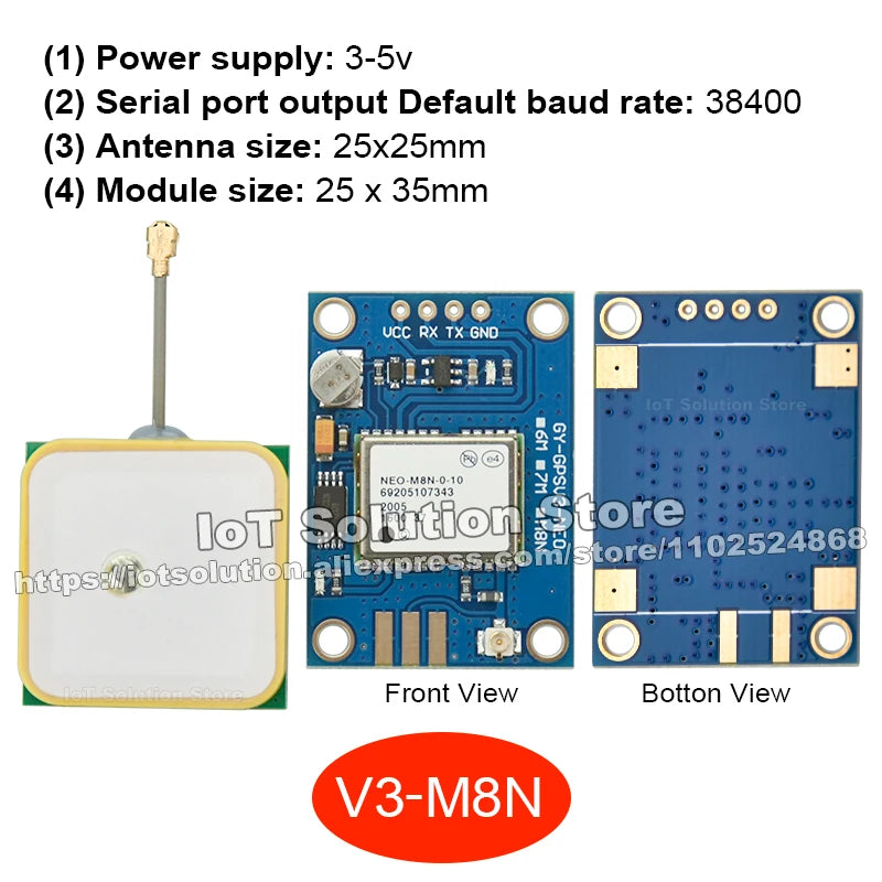 NEO-6M M8N M9N M8T F10N NEO 6M M8N Galileo BDS GPS GNSS Module with Active Antenna GY-GPSV3 GPS6MV2 GYGPSV6 NEOM8N NEOM9N NEOM8T