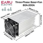 EARU 10A-200A New Single Phase Three Phase Solid State Relay Module Heat Sink SSR DA AA DD Aluminum Fins Radiator Din Rail Mount