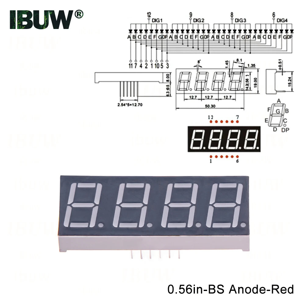 0.56inch Digital tube Common AnodeCathode Red 1 2 3 4 Bit digital Tube LED Display 7 segment 0.56