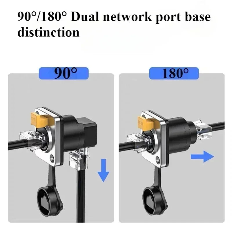 1pc RJ45 Male Aviation Plug Waterproof Connector Network Adapter Ethernet Network Converter Panel Mount Straight Adapter