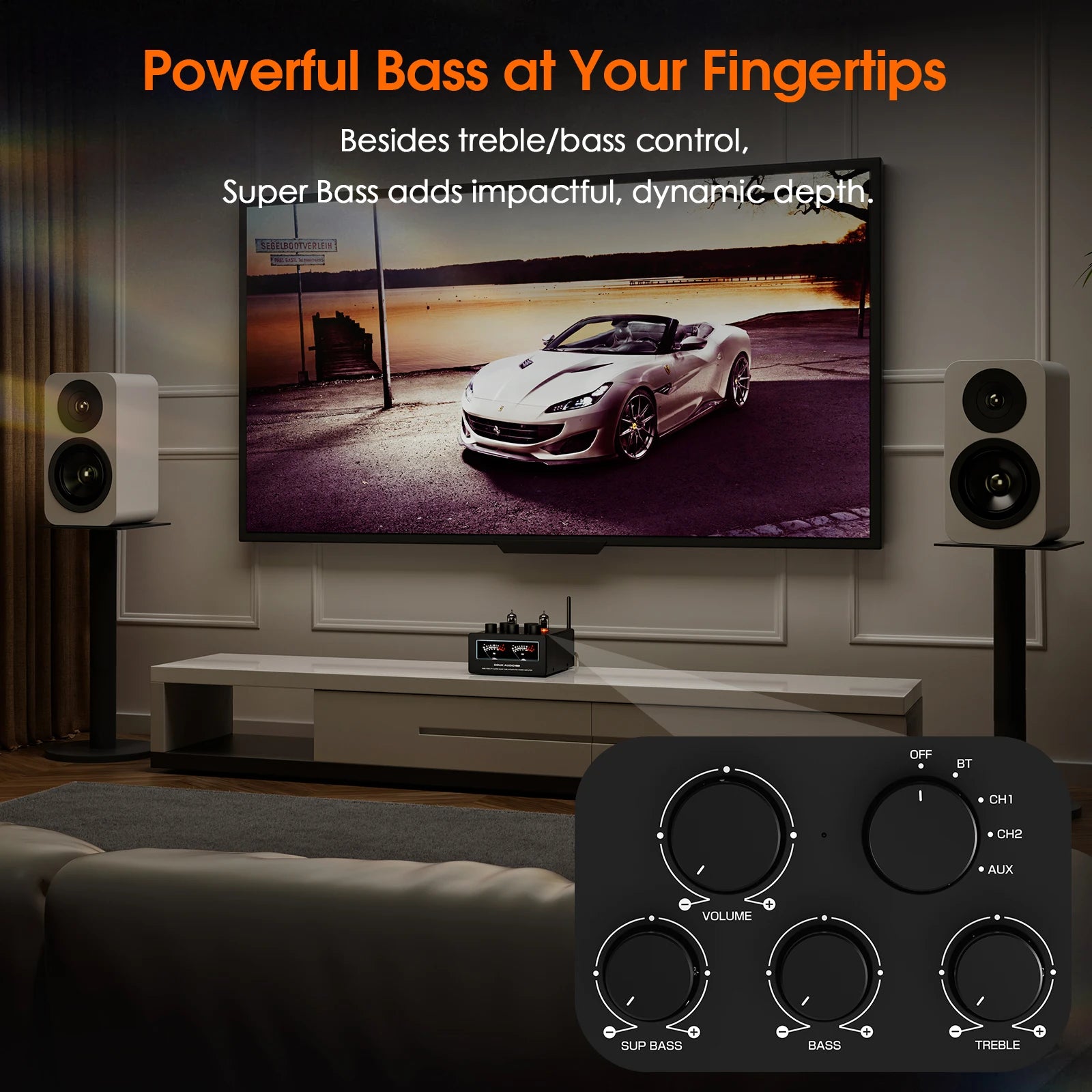 Douk Audio T6PRO HiFi JAN5725 Vaccum Tube Amplifier Bluetooth Receiver TPA3255 Power Amp with VU Meter 300W+300W