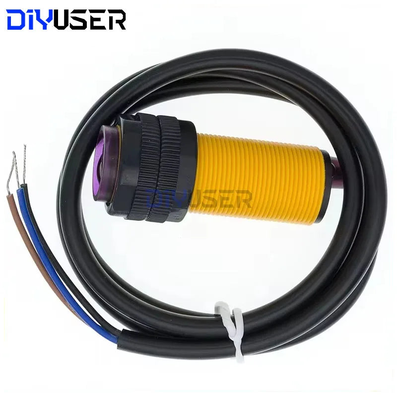 DIYUSER E18-D80NK Infrared Obstacle Avoidance Photoelectric Sensor Proximity Switch 3-80cm Detection Range Adjustable