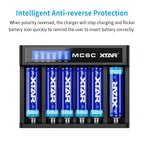 MC6C 6-Slot Independent Charger LCD Display for Li-ion Ni-MH USB-C Input 0V for 21700 18650 Li Battery AA AAA Battery Activation