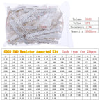 0402 0603 0805 1206 2512 0ohm-10Mohm SMD Chip Fixed Resistor Assortment Kit Electronic components sample pack