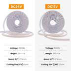 12V 24V COB LED Neon Strip Light IP68 Waterproof 320LEDs/m 2PIN Wire DC Plug 3000K 4000K 6000K Flexible Tape Rome Lighting 0.5m
