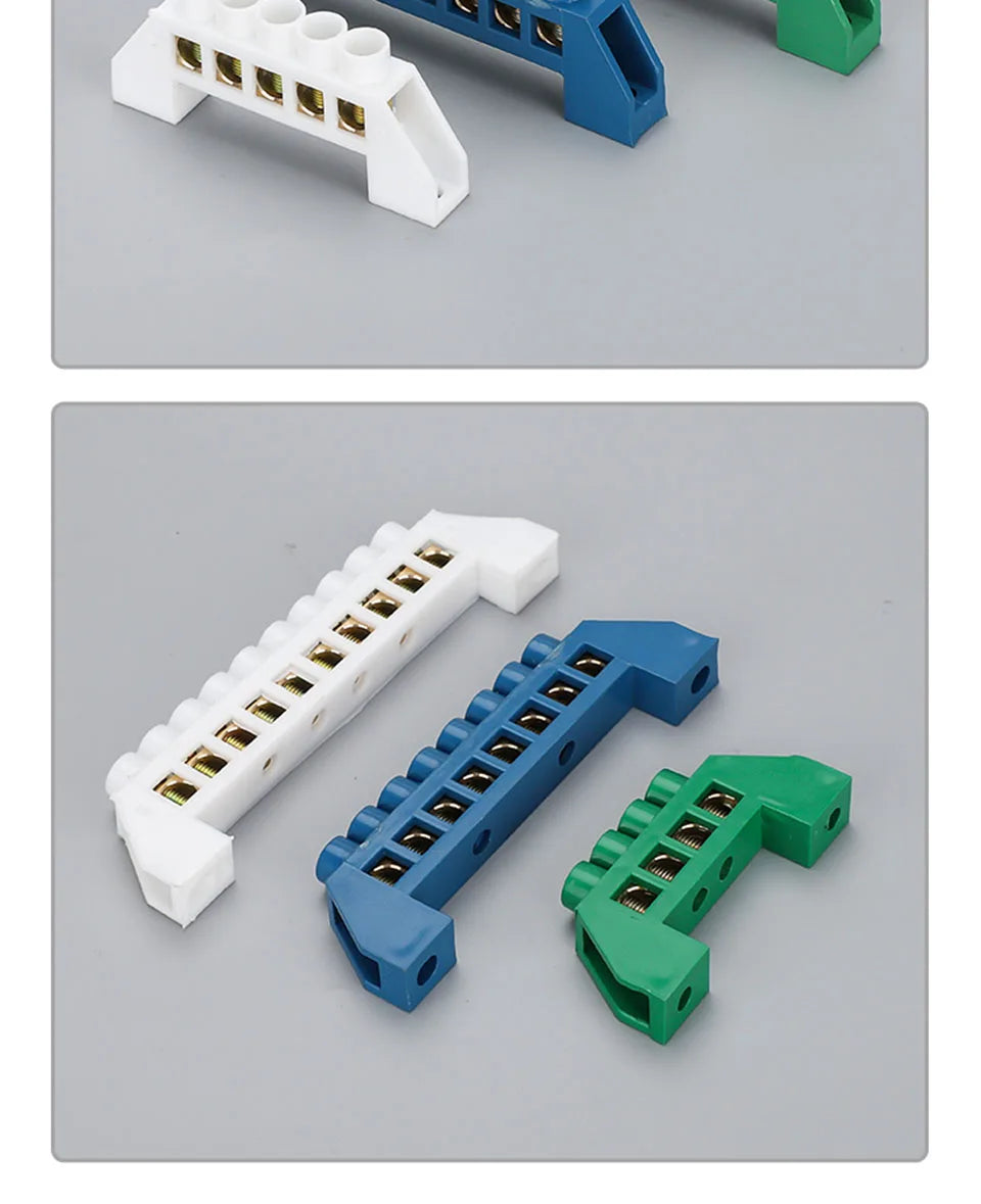 Bridge Type Zero Line Ground Bar Grounding Copper Bar Distribution Box to Zero  Terminal Block Connector Earth Neutral 5-12 Hole