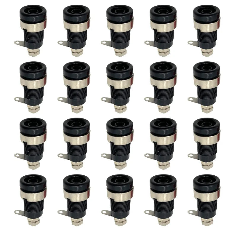 20PCS Insulated Safety 32A 4mm Banana Socket Terminal 5 Colors Female Jack Panel Mount Socket Binding Post Wire Connector