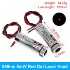 TZT 650nm 5mW 6MM 9MM 12MM Red Point / Line / Cross Laser Module Head Glass Lens Focusable Focus Adjustable Laser Head