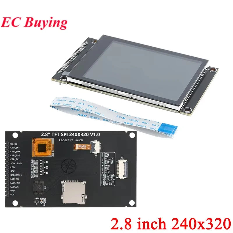 SPI Serial Port Touch Screen Display Module 2.8 3.2 3.5 4.0 4 Inch IPS TFT LCD Capacitive 240x320 320x480 ILI9341 ST7796