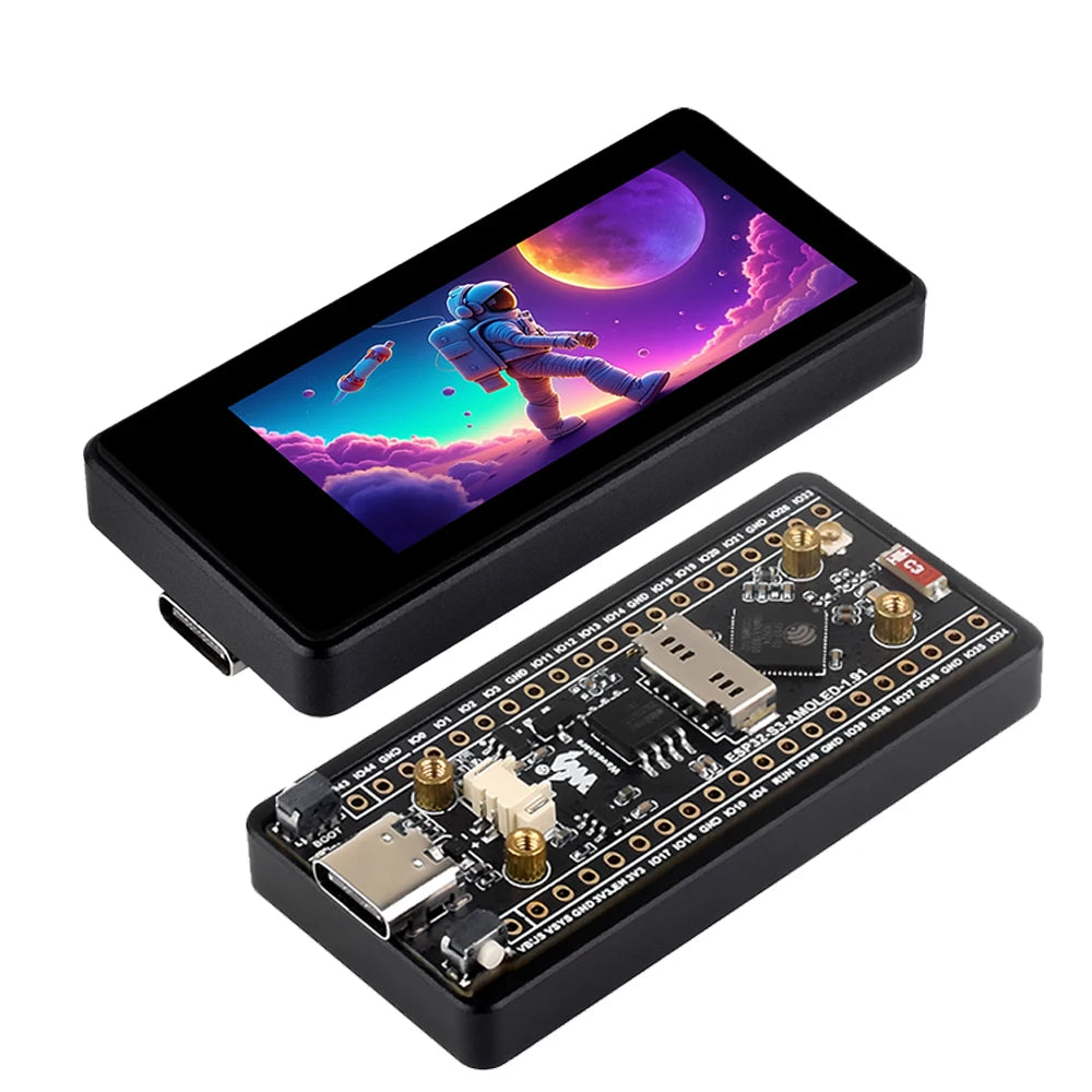Waveshare ESP32 S3 1.91inch AMOLED Development Board 240x536 WiFi Bluetooth 5 16MB Flash PSRAM 6-Axis IMU Sensor LVGL CNC Case
