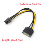1PCS SATA Hard Drive Power Cable 15 Pin Male to Female Extension Data Cable PH/XH/VH Sata to 4/6P 8P Graphics Card Power Cable