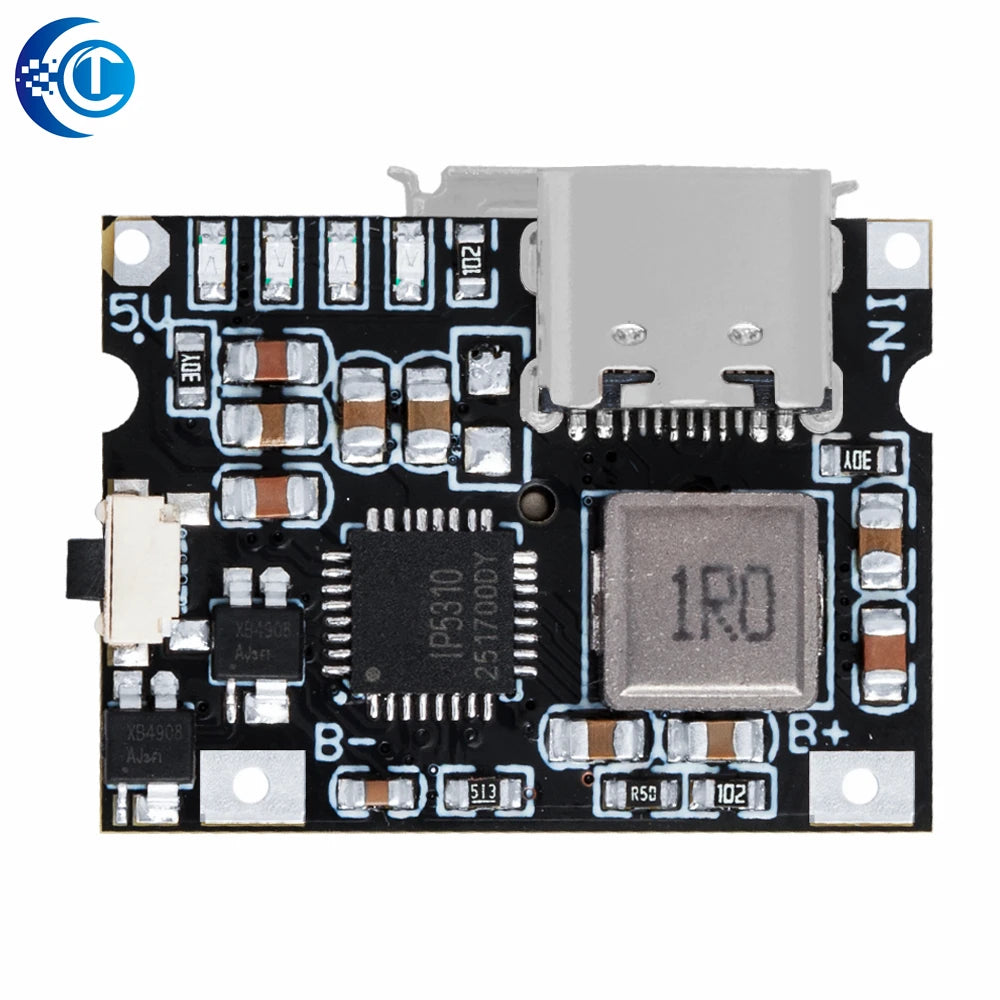 IP5310 Type-C USB-a 5V 3.1A Boost Converter Step-Up Power Module Power Bank Accessories With Switch LED Indicator