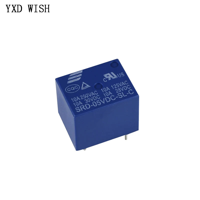 100pcs DC 5V 12V 24V 5Pin Relay SRD-05V/12V/24VDC-SL-C 10A 250VAC Mini Power Relay SRA- 05VDC 12VDC 24VDC-CL 20A 5Pin Relays